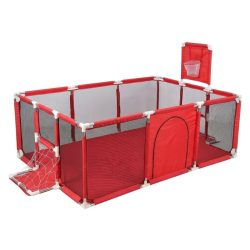   Obdĺžnikový detský ohrádka so sieťovanými bočnicami červená BW-004