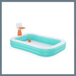   Bestway Nafukovací detský bazén s basketbalovým košom – 251 × 168 × 102 cm BW211