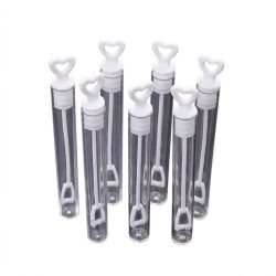   20-dielna sada mini svadobných bubliniek v tvare srdca – Snehobiela BW3009219