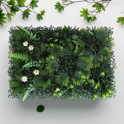   Umelá rastlinná stena s bielymi kvetinami 60 x 40 cm BX2378584-F