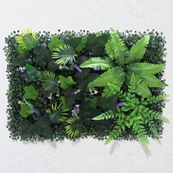   Umelá rastlinná stena s fialkovými kvetmi 60 x 40 cm BX2378584