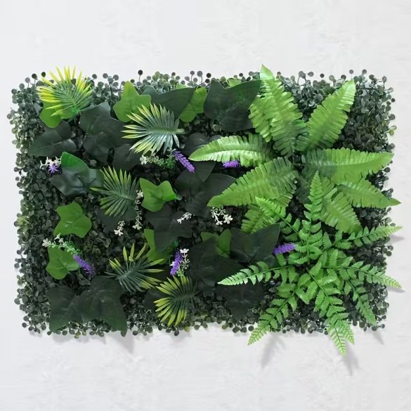 Umelá rastlinná stena s fialkovými kvetmi 60 x 40 cm BX2378584