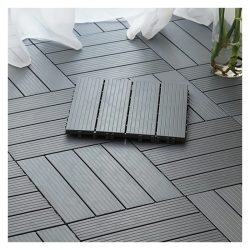   Plastová podlahová dlažba na terasu – 10 ks, 30 × 30 cm, čierna – BX2939445-2