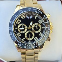   ULYSSES pánske hodinky v darčekovej krabičke čierno-zlaté CB188