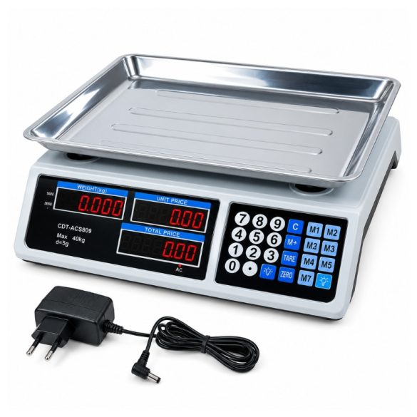 Digitálna váha s násobiteľom ceny, 40 kg CDT-ACS809