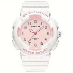   Módne dámske športové hodinky v bielo-ružovej farbe CF68603