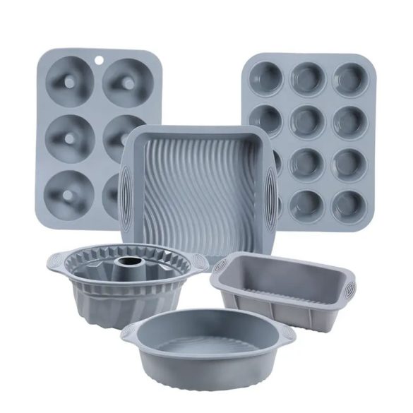 6-dielna sada silikónových foriem na pečenie – sivá CG08919-3