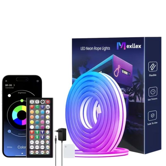 Mexllex Repasovaný inteligentný RGB neónový LED pásik – 10 m CG197541810M