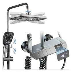   Prémiová sprchová súprava s termostatickou batériou a LED digitálnym displejom CG2703432
