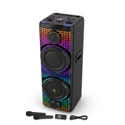   Prenosný párty reproduktor AVCROWNS s LED osvetlením a 2 mikrofónmi CH-2105
