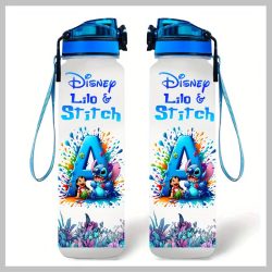   Fľaša na vodu Disney LILO & STITCH s personalizovateľnými iniciálmi, 1000 ml CH2066959