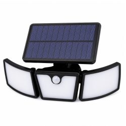   Solárna vonkajšia LED nástenná lampa s 3 nastaviteľnými hlavami a snímačom pohybu, 265 LED, CH23-133