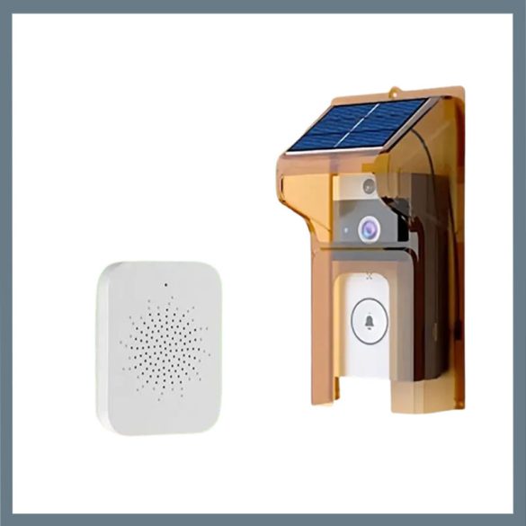 Bezdrôtový inteligentný videovrátnik so solárnym nabíjaním, piesková farba CH3214373-2