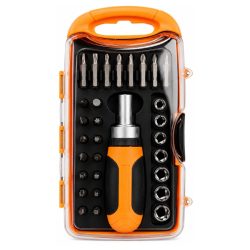   Kompaktná skrutkovačová súprava s ráčnym mechanizmom a bitmi CK-08
