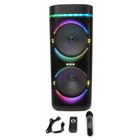 Prenosný Bluetooth reproduktor s dvoma 12-palcovými reproduktormi a mikrofónom CS-21207