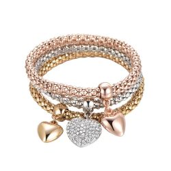   „Žiarivé srdcia“ – 3-dielna sada elegantných náramkov DD2358665-S