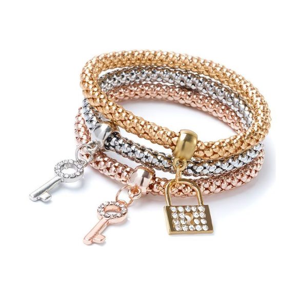 „Zámok a kľúče“ – 3-dielna sada náramkov s kryštálmi DD2358665