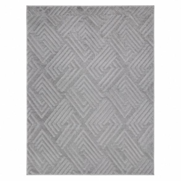 Moderný svetlosivý geometrický koberec 66x110 cm DELUX-7-66X110
