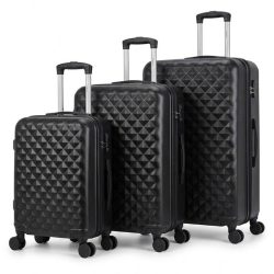   Diamond Premium 3-dielna sada kufrov s tvrdou stenou, čierna DIA3F