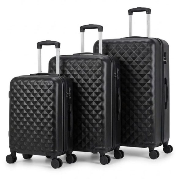 Diamond Premium 3-dielna sada kufrov s tvrdou stenou, čierna DIA3F