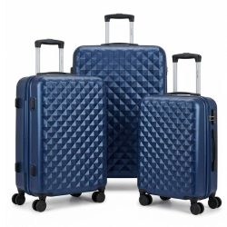   Diamond Premium 3-dielna sada kufrov s tvrdou stenou, modrá DIA3K