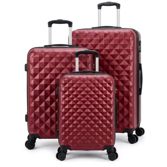 Diamond Premium 3-dielna sada kufrov s tvrdou stenou, červená DIA3P