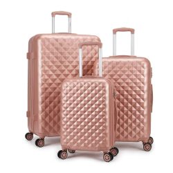   Diamond Premium 3-dielna sada kufrov s tvrdou stenou Rosegold DIA3R