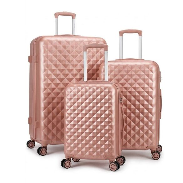 Diamond Premium 3-dielna sada kufrov s tvrdou stenou Rosegold DIA3R