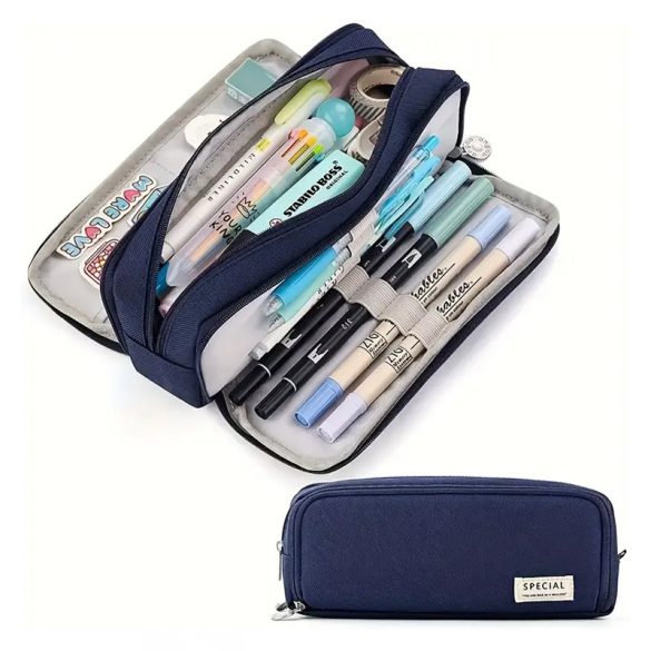 Módne viacvrstvové puzdro na ceruzky s dvojitým priestorom DK1514948