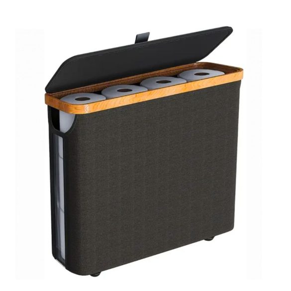 Skladací úložný kôš – DK713849, čierna látka, 44,5 × 15,3 × 36,5 cm