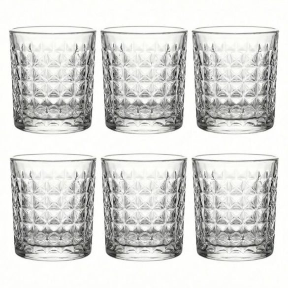 6-dielna sada pohárov na whisky a nealkoholické nápoje s textúrou DM303