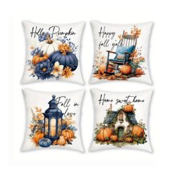   Súprava dekoratívnych obliečok na vankúše s jesenným motívom 4 kusy 45 × 45 cm DQ2914279
