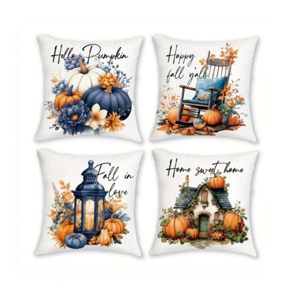 Súprava dekoratívnych obliečok na vankúše s jesenným motívom 4 kusy 45 × 45 cm DQ2914279