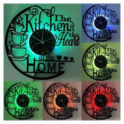   Vintage kuchynské nástenné hodiny s LED osvetlením DR85535-2