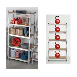 EasyMaxx Heavy Duty Police s 5 drevenými policami DS11768-L