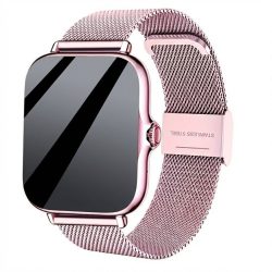   ERUN Rose Gold dámske smart hodinky s 1,84” HD displejom + darčekový silikónový remienok DV10033748-RG