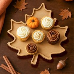   Drevený podnos v tvare javorového listu 27 x 28 cm DX5139249