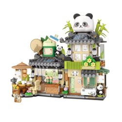 Panda čajovňa tradičná mini stavebnica DX6149480-P