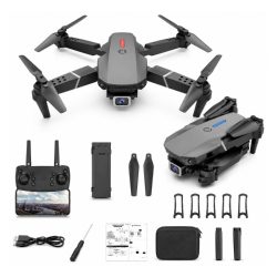   Skladací dron s 4K HD kamerou, diaľkovým ovládačom a prenosnou taškou E88-3