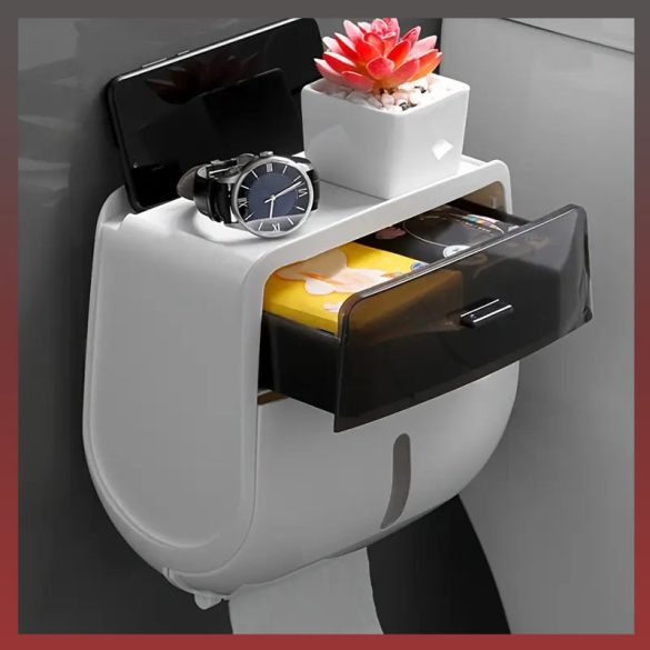 Držiak na toaletný papier, biely a čierny EA15074