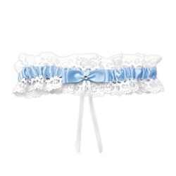 Modro-biele svadobné podväzky EC3857911-B