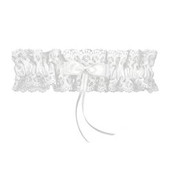 Biele svadobné podväzky EC3857911-W