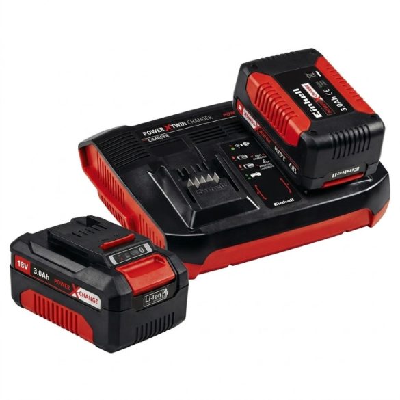 Einhell Power X-Change Twin Starter Kit 18 V s akumulátormi 3,0 Ah a dvojitou nabíjačkou EIN6