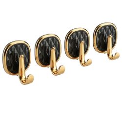   4-dielna sada prémiových čierno-zlatých samolepiacich nástenných závesov EK2235527-B