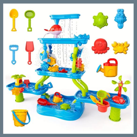4-úrovňový multifunkčný stôl na hranie s pieskom a vodou pre deti EM2028242