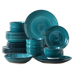   24-dielna ručne maľovaná jedálenská súprava so špirálovým vzorom EM649581