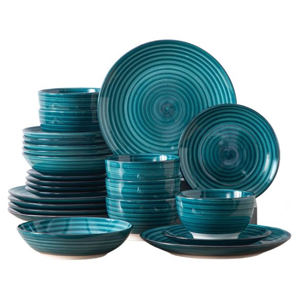 24-dielna ručne maľovaná jedálenská súprava so špirálovým vzorom EM649581