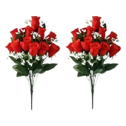   Sada 2 kusov realistických červených ruží kytica EP3332620