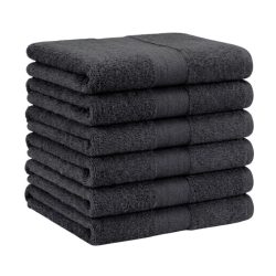   Sada extra mäkkých uterákov, 6 ks, 70 x 140 cm, čierna, EPTSZ-03
