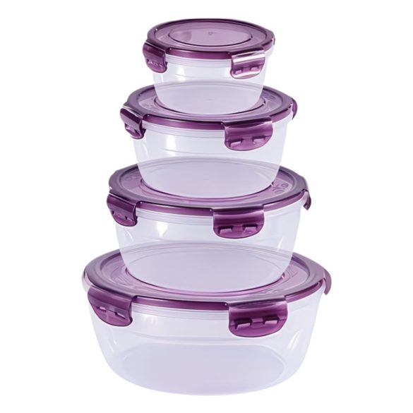 Sada 8 okrúhlych nádob na skladovanie potravín – fialová EQ6029630-2